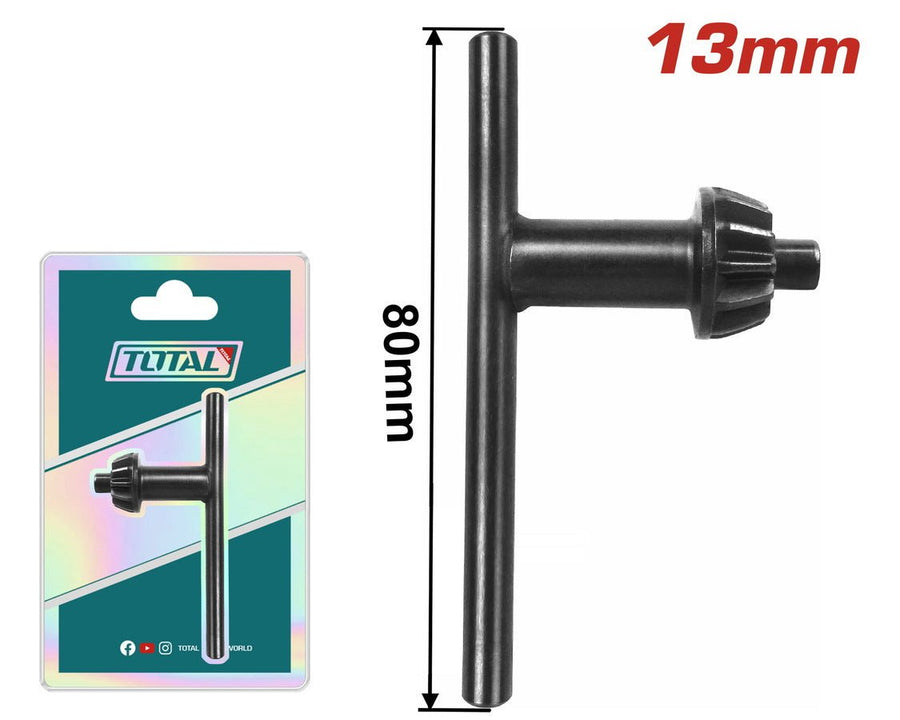 Clé de mandrin 13 mm acier trempé 80 mm puissance et fiabilité TOTAL TAC470131