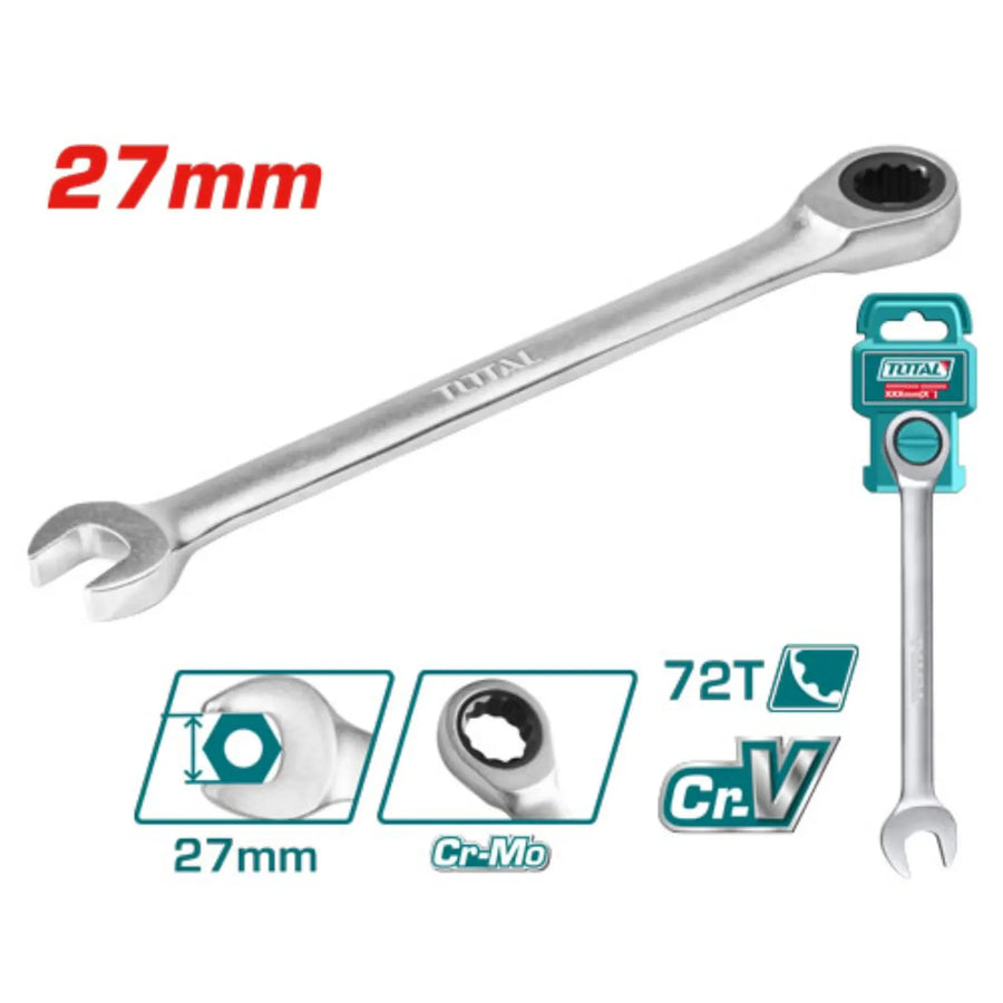 Clé mixte cliquet 27 mm TOTAL outil TCSPAR271