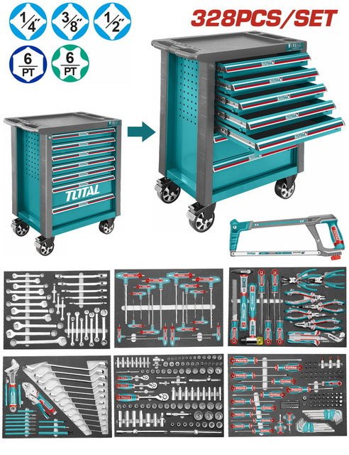Coffre à outils TOTAL 328 pièces THPTCS73281 pratique