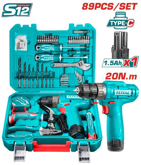 Coffret d'outils 12V LED – TOTAL pour pros – THKTHP10892