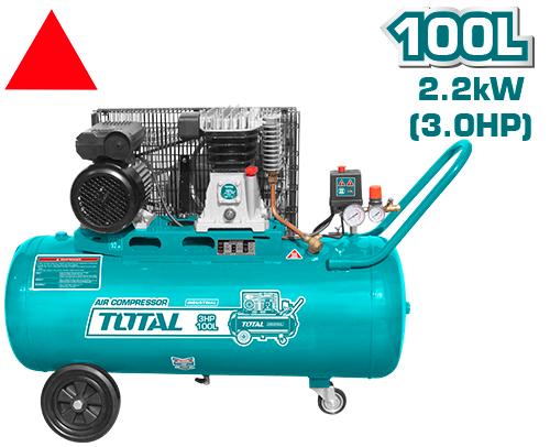 Compresseur 100L 220V 3CV – TOTAL brico – TC1301006E