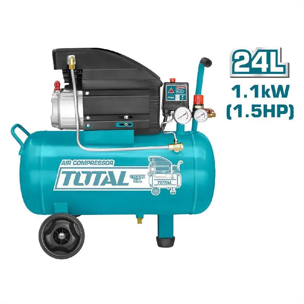 Compresseur 24L lubrifié huile 1,5 cv 220V TOTAL pro TC2202461E
