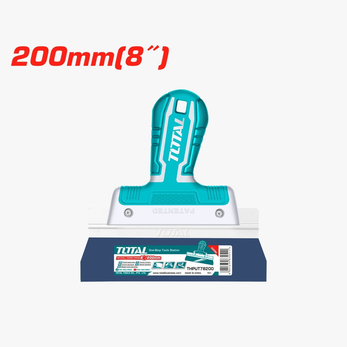 Couteau ruban cloisons sèches TOTAL tools 200mm THPUT78200 professionnel