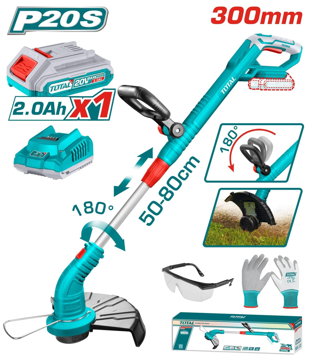 Débroussailleuse 20V 30cm - TOTAL Jardin-TGTLI20301