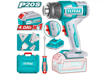 Décapeur thermique sans fil 20V P20S TOTAL 4Ah kit TBLI20065