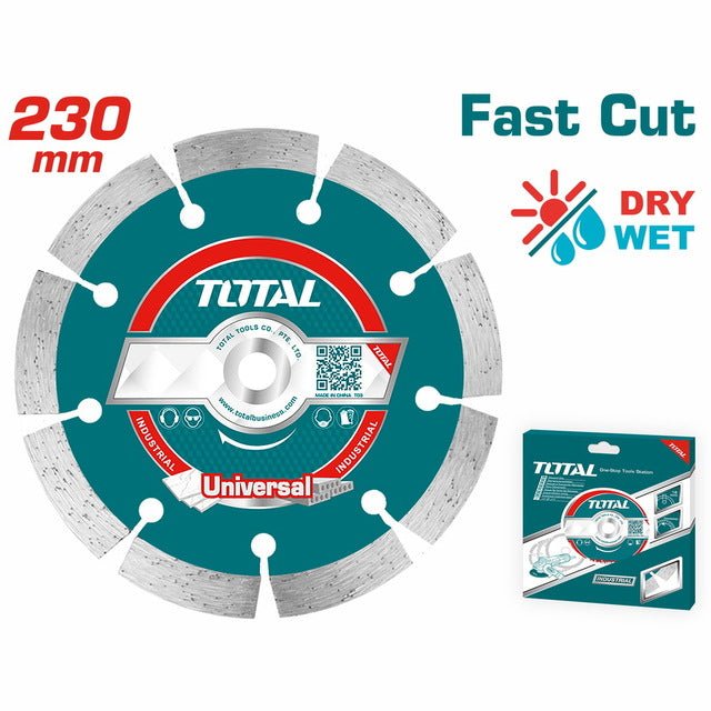 Disque diamant TOTAL universel 230x22,2 mm coupe rapide et propre beton TAC2112301
