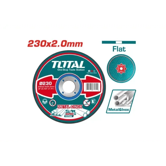 Disque tronçonner Ø230x2mm pour métal et Inox coupe rapide TOTAL TAC2202301