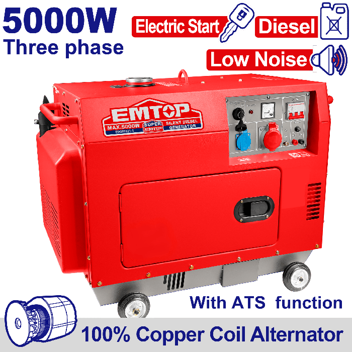 Groupe silen 5Kva dieesel 380 Ats Emtop Edgrs531-1