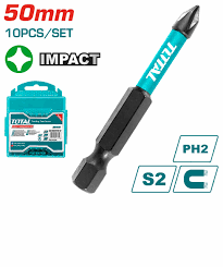 Embout PH2 50 mm S2 TOTAL set de 10 pièces haute visibilité Tacim16PH223