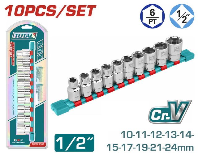 Jx 10 douilles 1/2″ THT121101