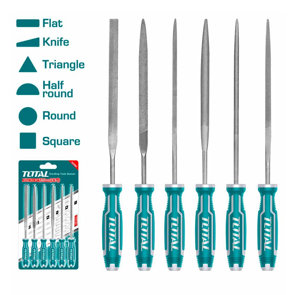 TOTAL limes premium 6 pièces façonnage métal bois plastique THT91462