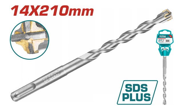 Foret béton SDS plus 14 mm longueur 210 mm TOTAL TAC311401C