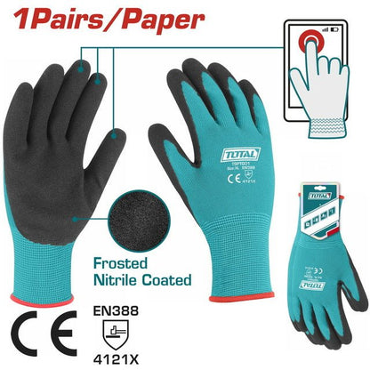 Gants de travail nitrile enduit frosted coated TOTAL TSPTG01