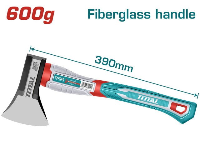 Hache TOTAL 600 g longueur 390 mm poignée fibre de verre THAX061600