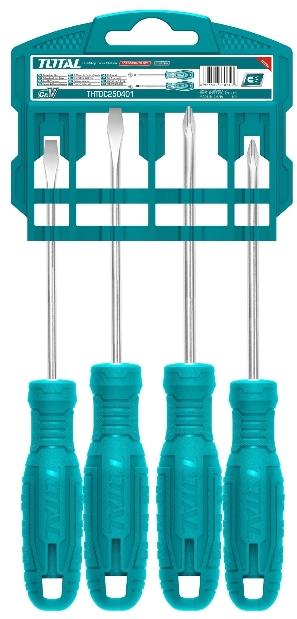 Jeu tournevis THTDC250401 plat et cruciforme cr v ergonomique antidérapant