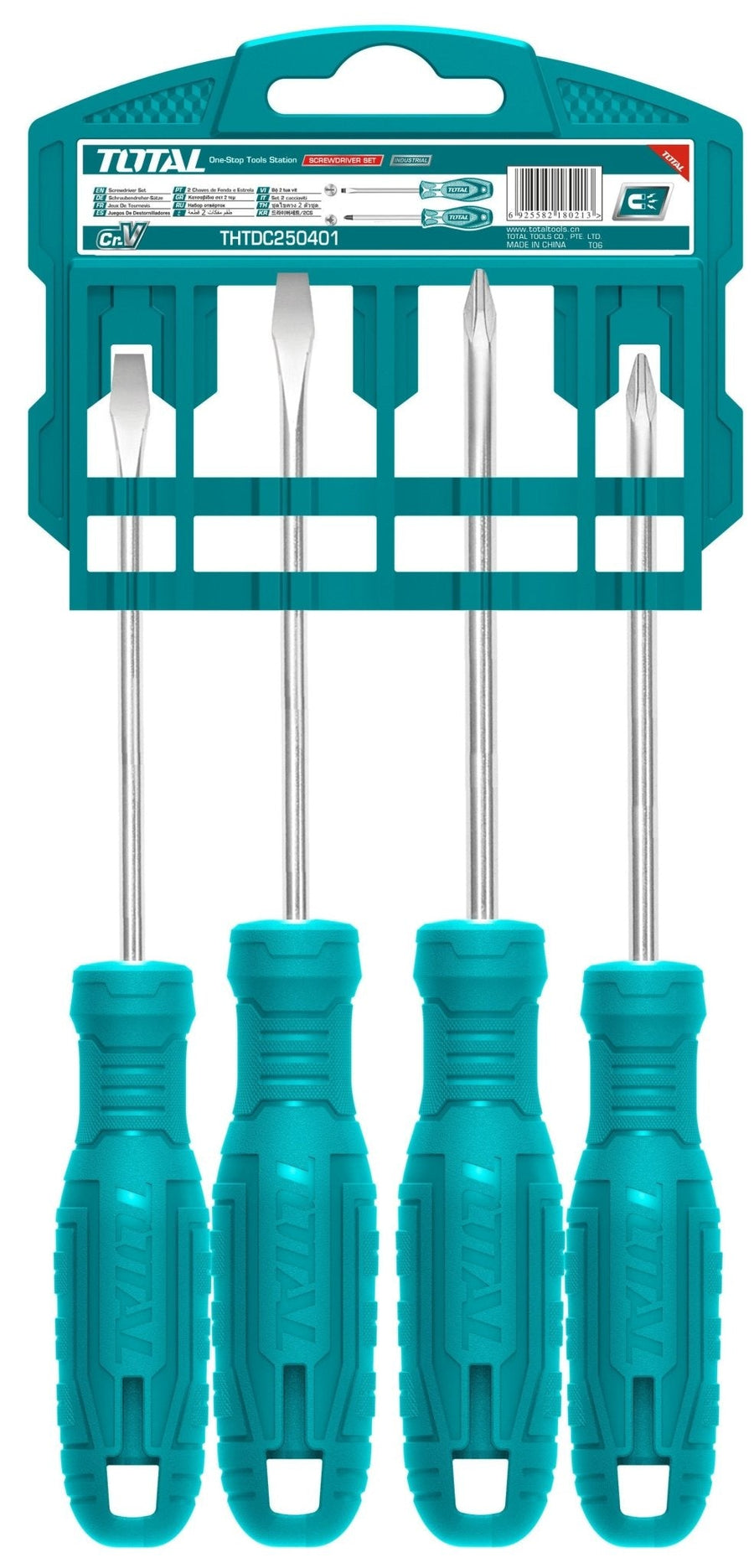 Jeu tournevis THTDC250401 plat et cruciforme cr v ergonomique antidérapant