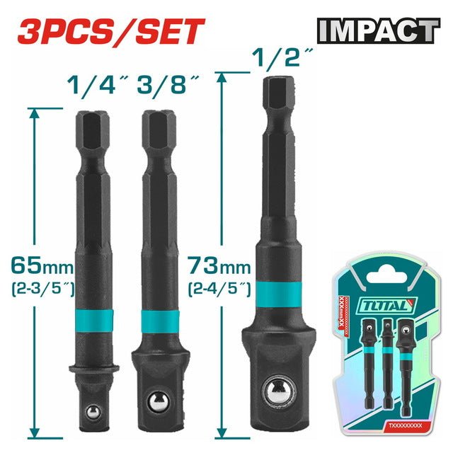 Kit de 3 embouts 1/4 3/8 1/2 pouces TOTAL TAC273651