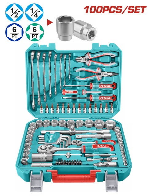 Kit outils 100 pièces TOTAL bricolage THKTHP21006