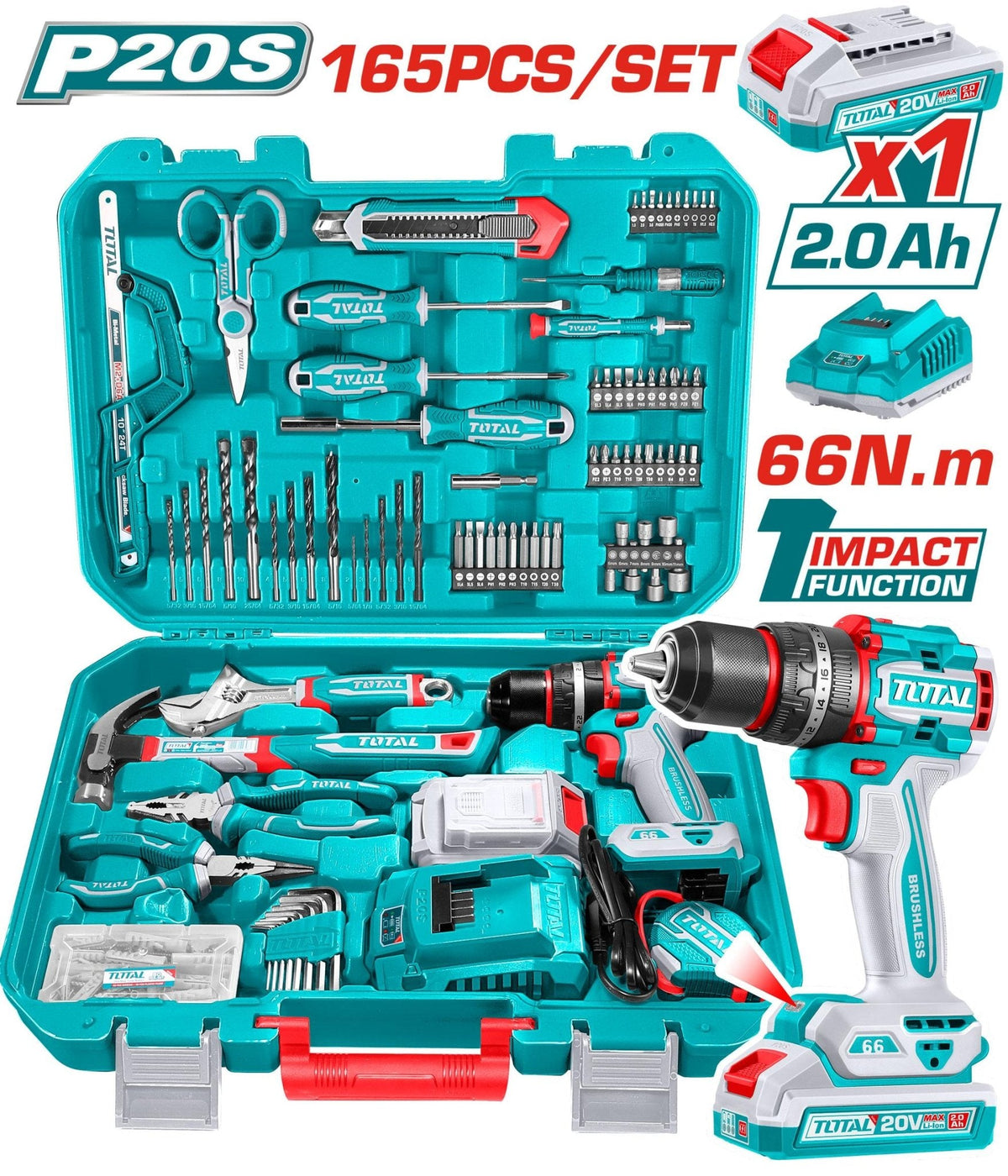 Kit outils 20V TOTAL pour tous projets THKTHP11652