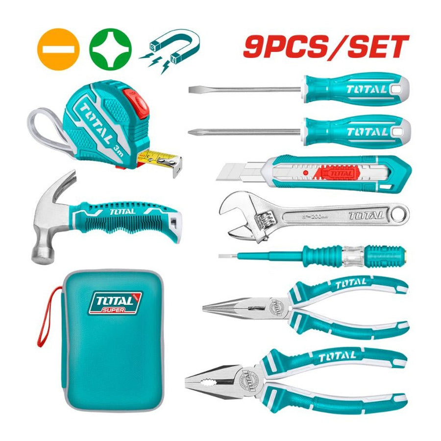 Kit outils mains 9 pièces 3 m TOTAL THKTHP90097 bricoleurs