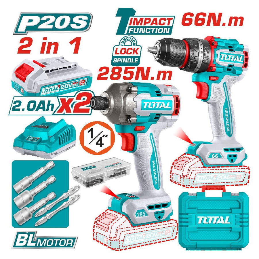 Kit visseuse 66 nm sans fil - TOTAL TCKLI20277
