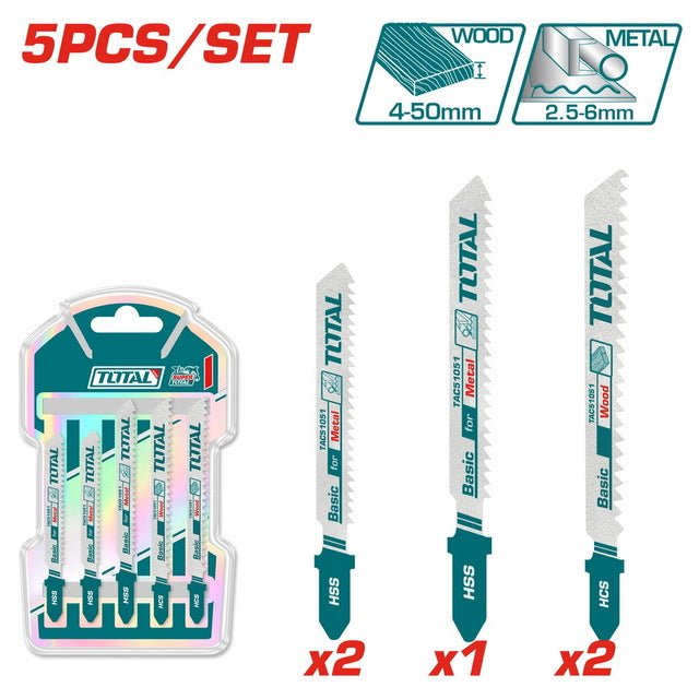 Lame scie sauteuse universelle bois métal longueur 50 mm coupe précise TOTAL TAC51051