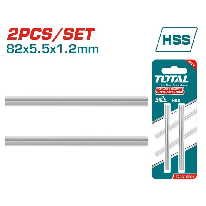 Lames de rabot 82x5.5x1.2mm pour raboteuse pro TOTAL TAC618201