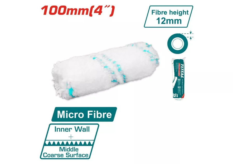 Manchon microfibre 100 mm THT85431 pour rouleau peinture murs plafonds