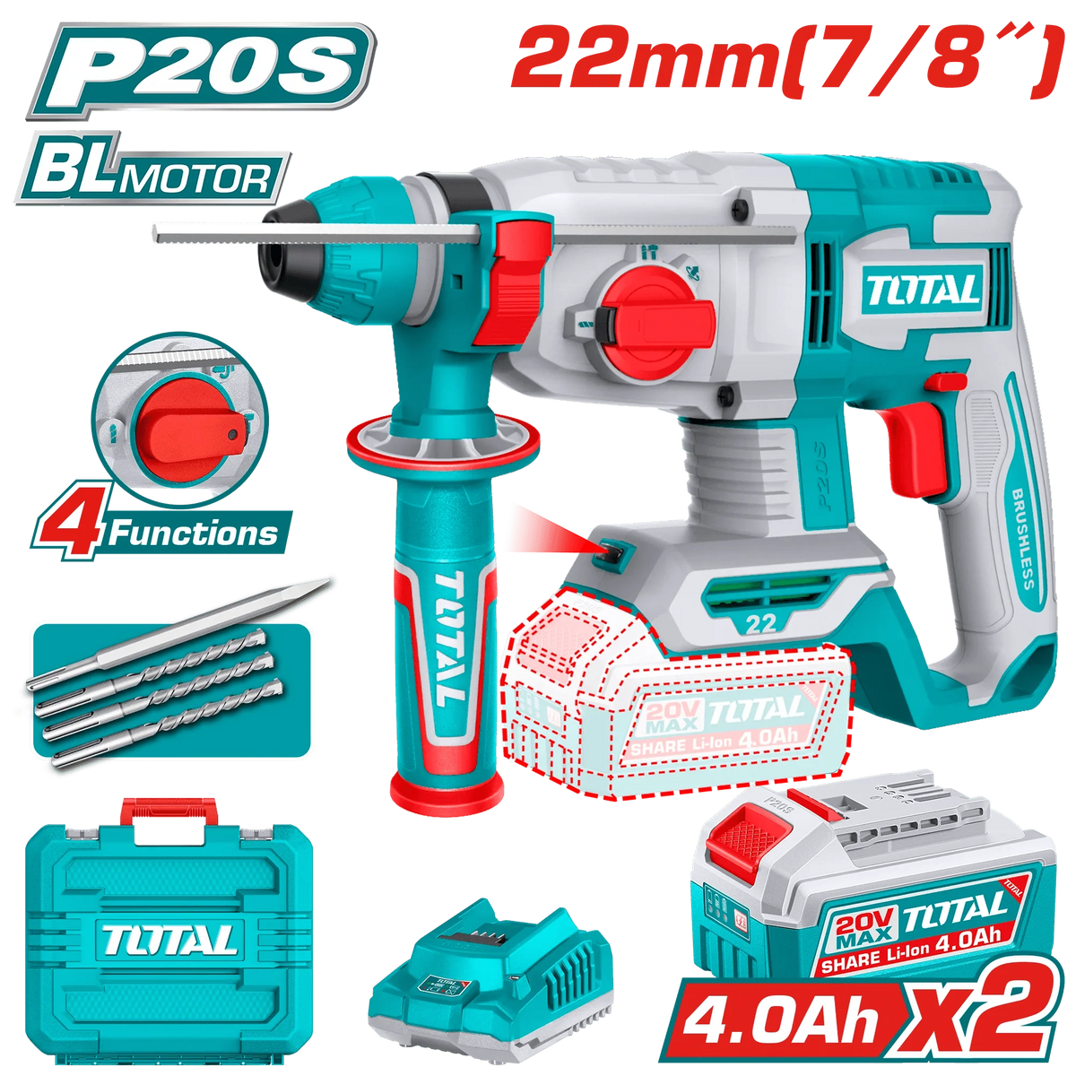 Marteau perforateur 20V 2.4AH/CH TRHLI212282