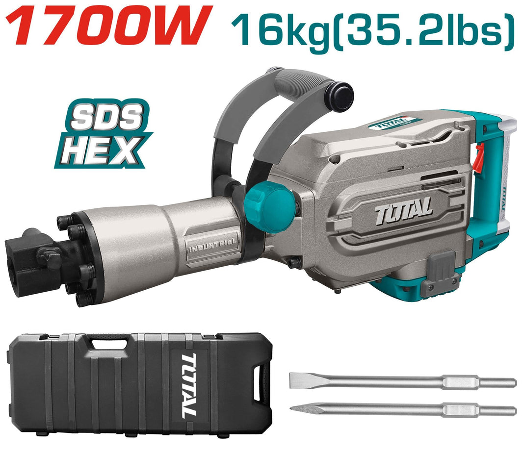 Marteau piqueur 1700 w 16 kg démolition TOTAL TH215456
