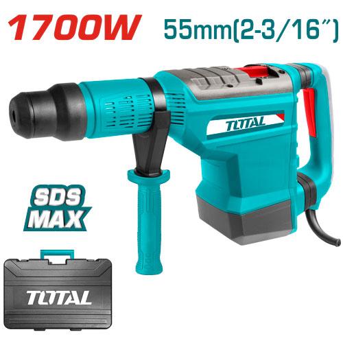 Marteau rotatif 1700W SDS max - TOTAL béton TH117556