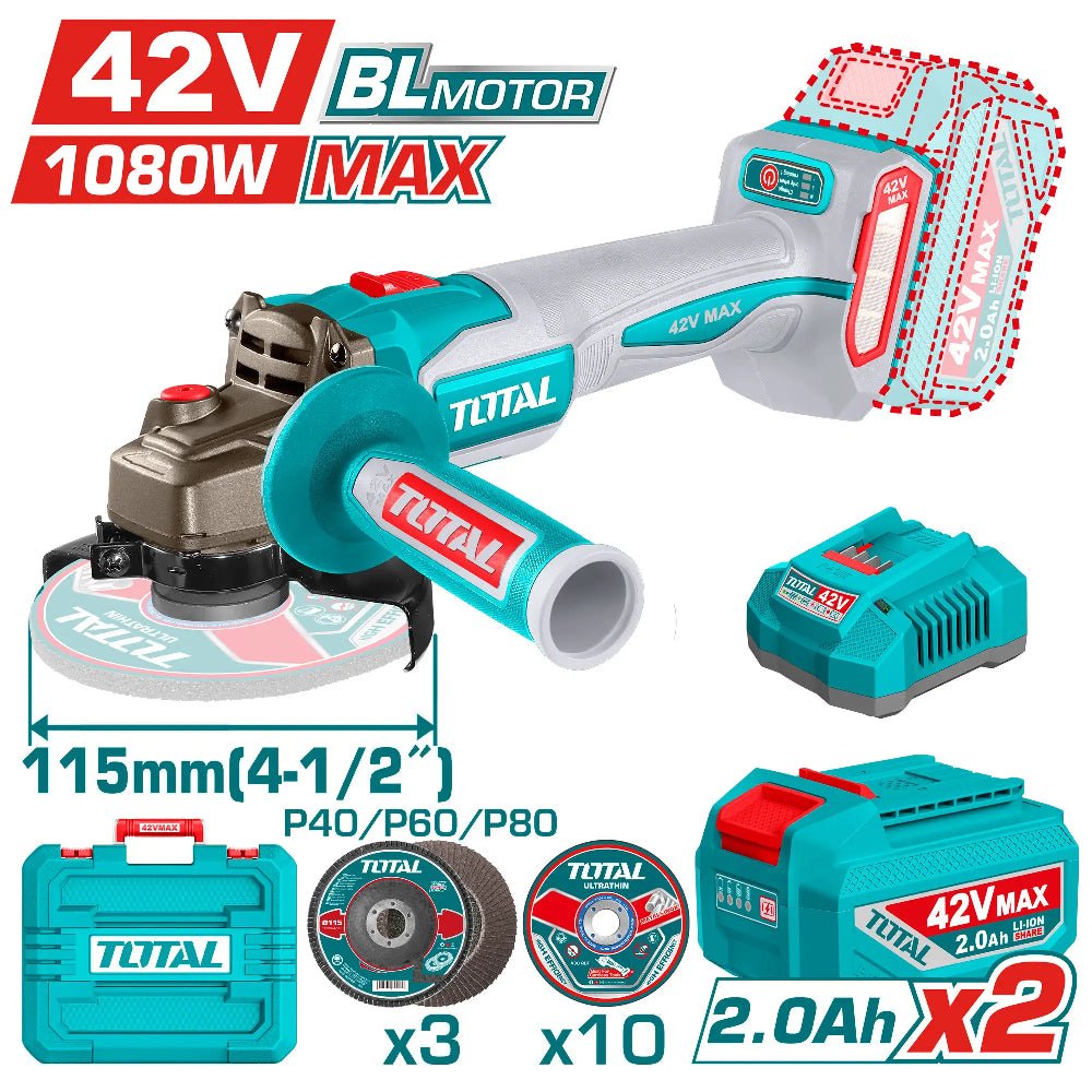 Meuleuse angulaire sans fil 42V max 1080W professionnelle TAGLI4108112