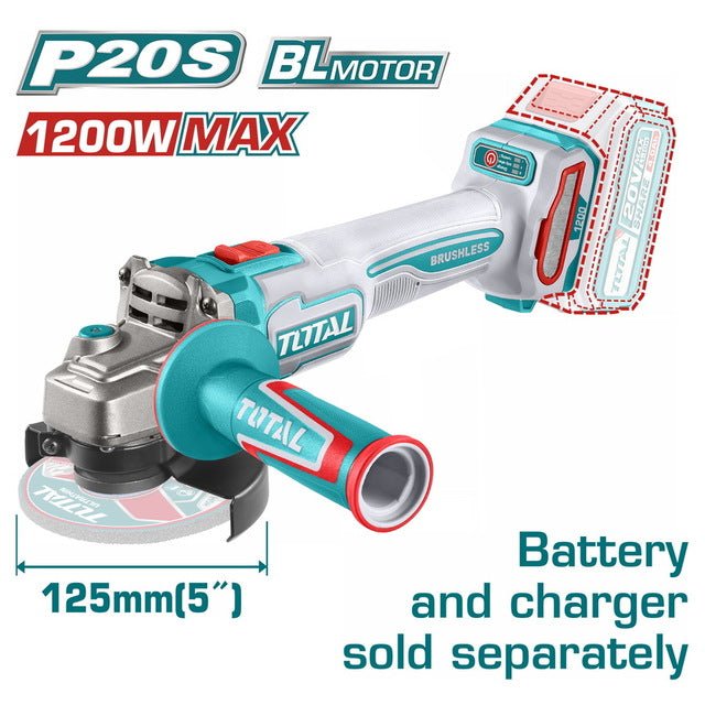 Meuleuse sans fil 20V 1200W 125 mm TOTAL Tagli221253