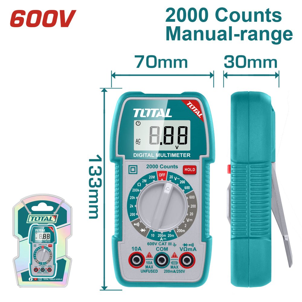 Multimètre TOTAL professionnel TMT5360011 - performances exceptionnelles