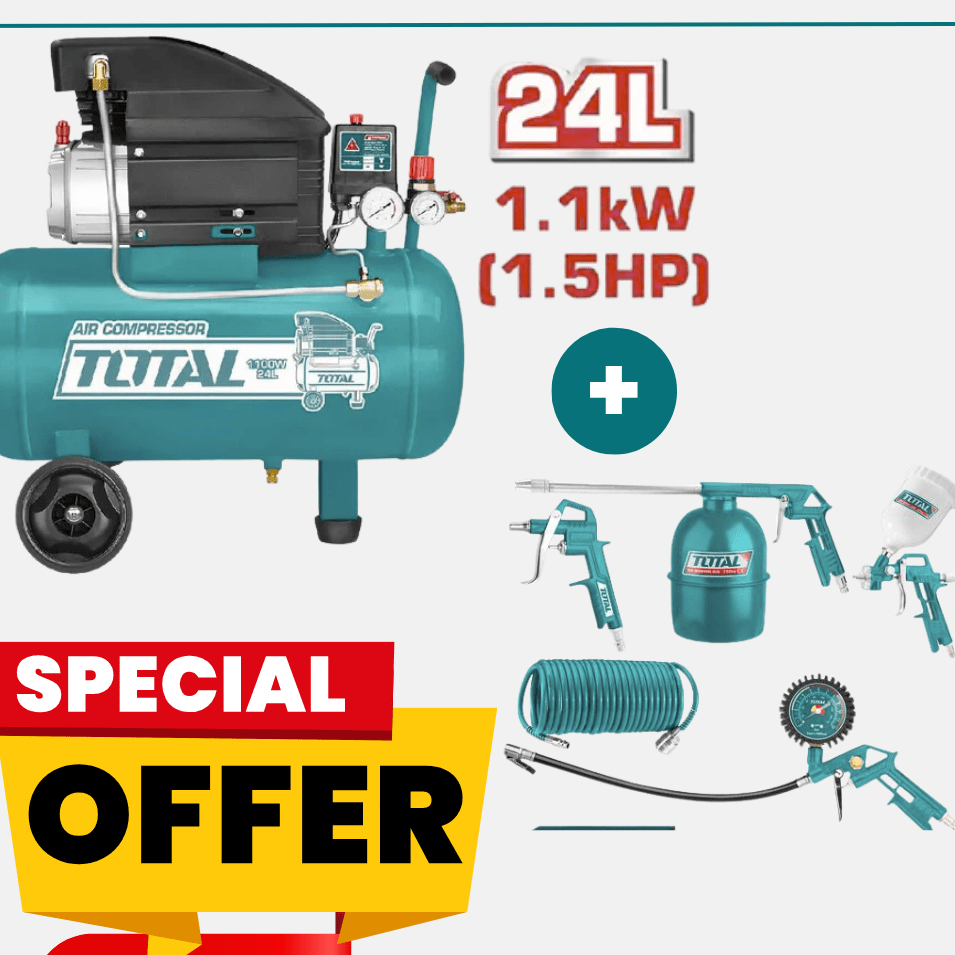 Pack compresseur 24L 1.5hpW TOTAL tunisie atelier pack TC2202461E