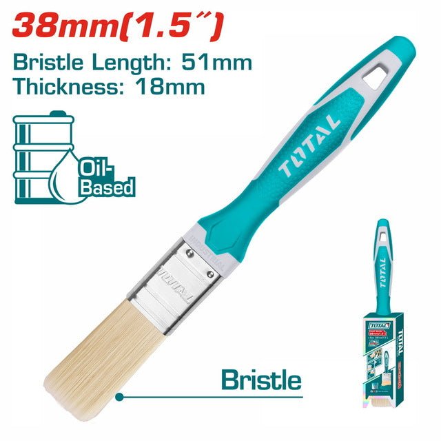 Pinceau plat 38 millimètres poils synthétiques ergonomique pour peinture huile THT84156