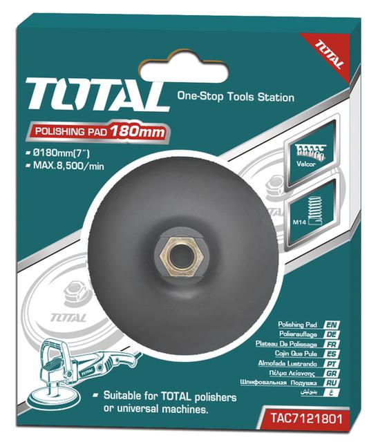 Plateau de poncage TOTAL 180 mm velcro M14 pour polisseuses universelles TAC7121801