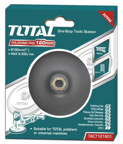 Plateau de poncage TOTAL 180 mm velcro M14 pour polisseuses universelles TAC7121801