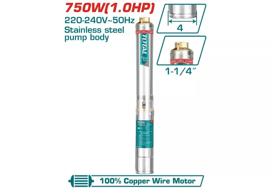 Pompe immergée 1 hp 220-240 v - TOTAL - TWP57501
