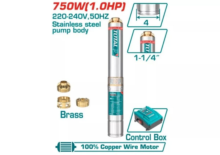 Pompe immergee 1CV 750W 4″ 220V TWP57506