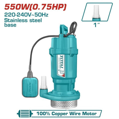 Pompe submersible 550 w 0,75 cv TOTAL TWP65506 sortie 1 pouce TWP65506