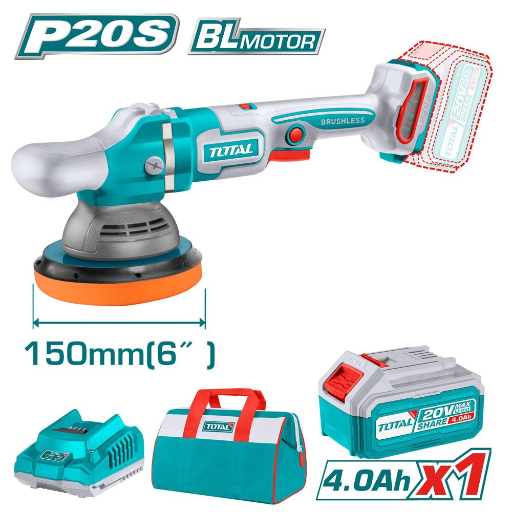 Ponceuse polisseuse 20V 150mm TOTAL TAPLI20151