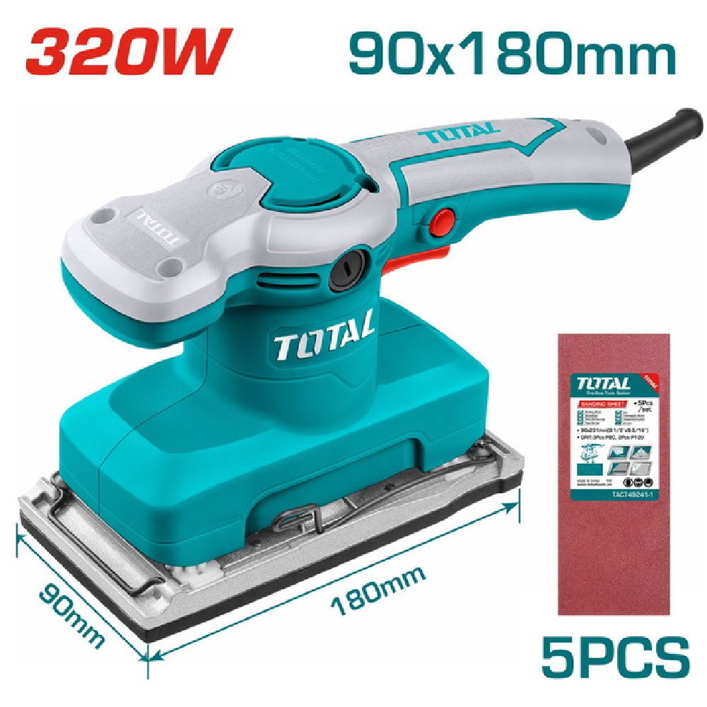 Ponceuse vibrante 320W 90x180-TOTAL Bois-TF1301836