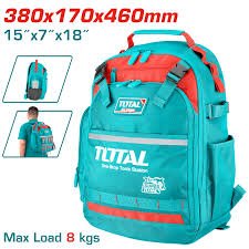 Sac à dos outils 8 kg capacité 38x17x46 cm TOTAL tunisie pratique THBP02025