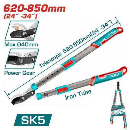 Sécateur télescopique à deux mains 620 à 850 mm diamètre 40 mm SK5 power gear THTA1572406
