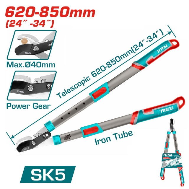 Sécateur télescopique à deux mains 620 à 850 mm diamètre 40 mm SK5 power gear THTA1572406