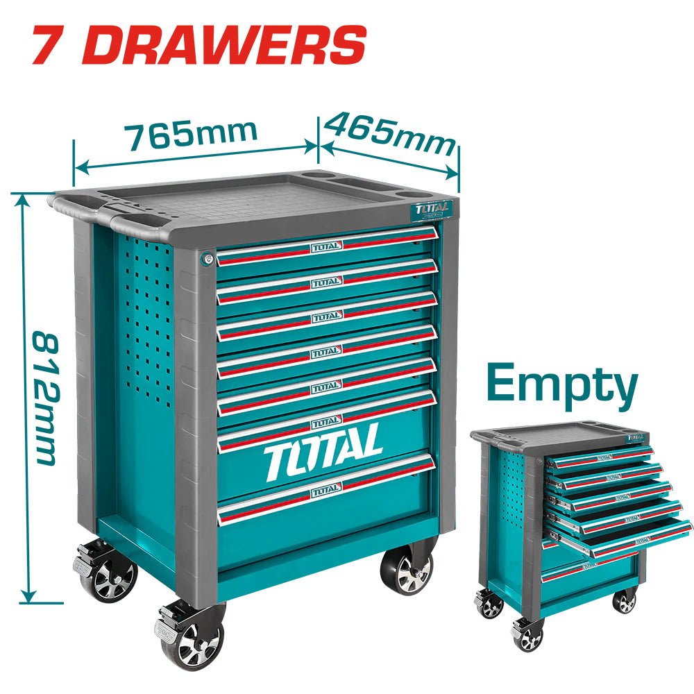 Servante vide 7 tiroirs atelier avec roulettes 765x465mm THRC01071