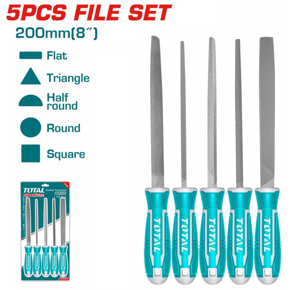 Set limes ergonomiques 200mm poignée TOTAL T5LIM THT918516