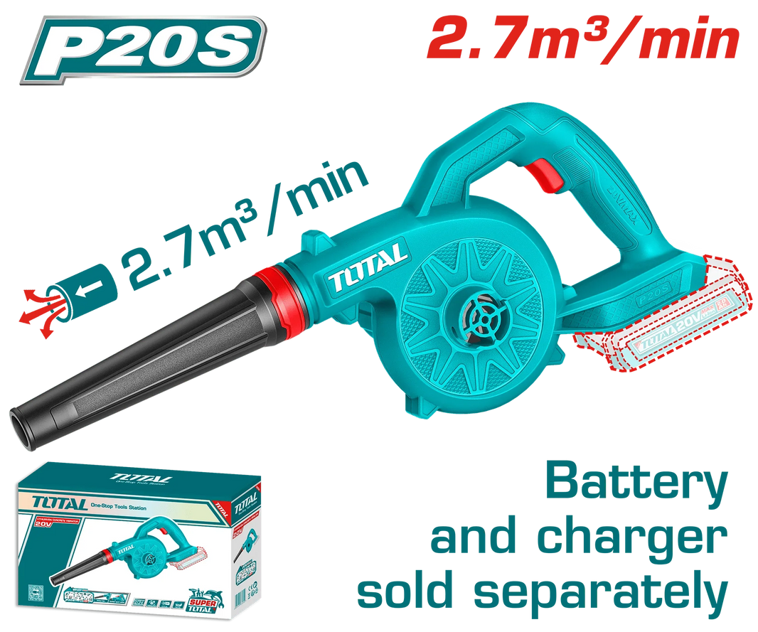 Souffleur sans fil TOTAL P20S 20V léger puissant pour nettoyage pro TABLI2078