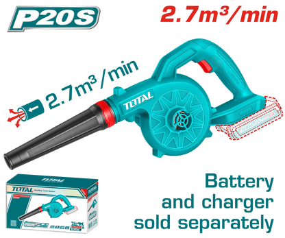 Souffleur sans fil TOTAL P20S 20V léger puissant pour nettoyage pro TABLI2078